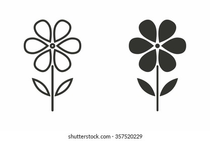 Flower  icon  on white background. Vector illustration.