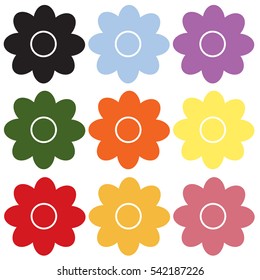flower icon on white background. flower sign. 