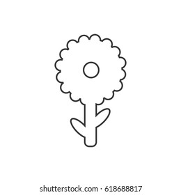 flower icon on the white background. Vector illustration