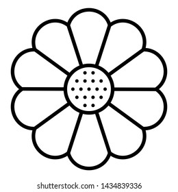 Flower icon outline - illustration EPS