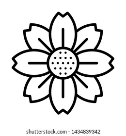 Flower icon outline - illustration EPS
