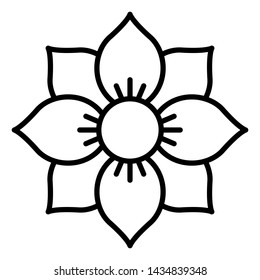 Flower icon outline - illustration EPS
