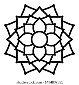 Flower icon outline - illustration EPS