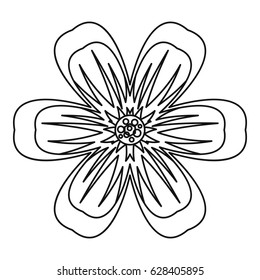 Flower icon in outline style isolated on white background vector illustration