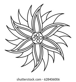 Flower icon in outline style isolated on white background vector illustration