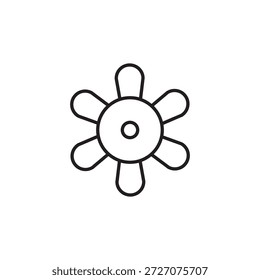 Icono de la flor Contorno de Vector Línea Editable Ilustración Botánica EPS