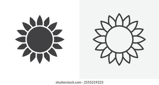 Flower icon. outlined vector style.