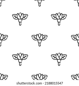 flower icon pattern. Seamless flower pattern on white background.