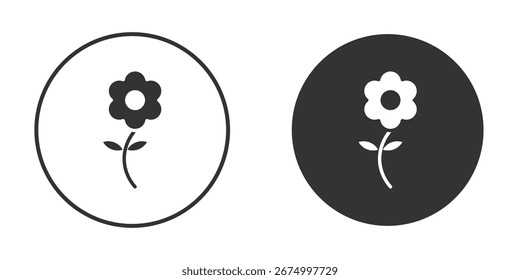 Piktogramm mit Blumensymbol. Vektorkonturgrafik einzeln auf weißem Hintergrund.