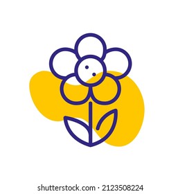 Flower icon. Pixel perfect, editable stroke color icon