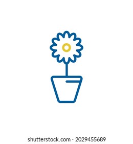 Blumensymbol. Pflanzenlogo. Vektorgrafik 