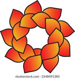 Flower icon RED AND ORANGE
