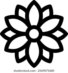 flower icon representing nature, beauty, and growth suitable for various themes focusing on aesthetics and the environment.