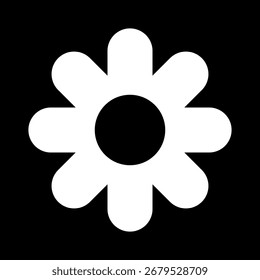 Flower icon. Retro spring summer white flower icon design vector. Camomile icon set. Cute round flower plant icon collection vector illustrations for print, web and graphic design, isolated on white