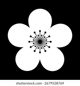 Flower icon. Retro spring summer white flower icon design vector. Camomile icon set. Cute round flower plant icon collection vector illustrations for print, web and graphic design, isolated on white