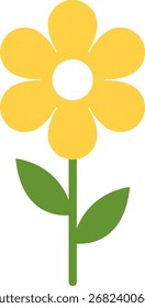 Flower icon. Retro spring summer white flower icon design vector. Camomile icon set. Cute round flower plant collection isolated on white background.
