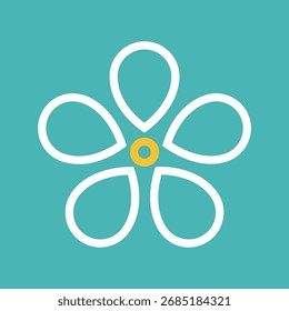 Icono de la flor. Conjunto de iconos de flores de otoño de primavera y verano retro. Conjunto de iconos de manzanilla. Linda colección de Vector de planta de flores redondas aisladas sobre fondo blanco.