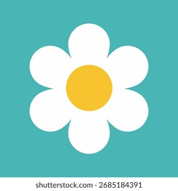 Flower icon. Retro spring summer autumn flower icons set. Camomile icon set. Cute round flower plant vector collection isolated on white background.