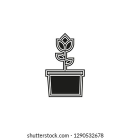 Flower icon. Rose sign - floral garden illustration, nature element