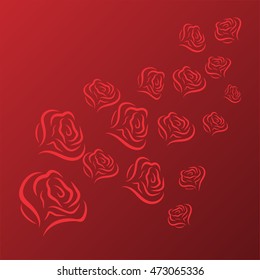 Flower icon. Rose vector. Romantic silhouettes  of roses.