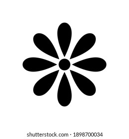 Flower icon. Round black silhouette. Vector flat graphic illustration. The isolated object on a white background. Isolate.