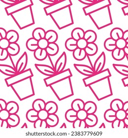 Flower icon seamless pattern background Vector