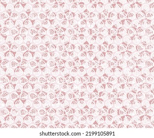Icono de las flores sin problemas. Floral deja fondo blanco. Textura natural, patrón abstracto floral sin costuras con flores rosadas