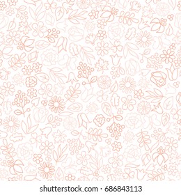 Flower icon seamless pattern. Floral leaves and flowers white texture. Nature background