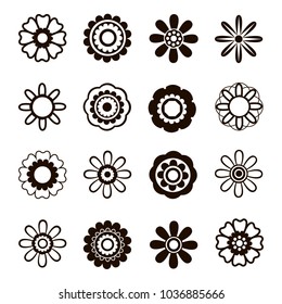 Flower icon set