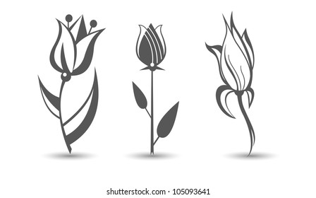 flower icon set