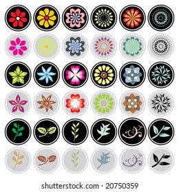 Flower icon set