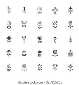 Flower icon set