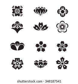 Flower icon set