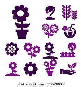 flower icon set