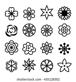 Flower icon set