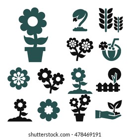 flower icon set