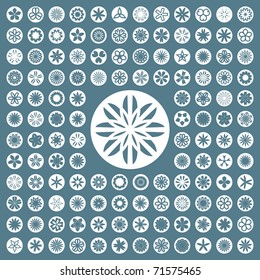 Flower icon set. Abstract graphic design.