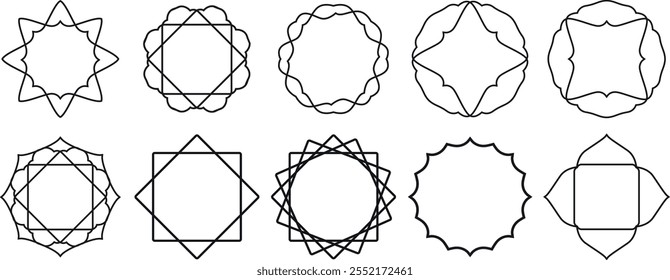 Flower icon set, abstract flower icon set, simple flower icon set.