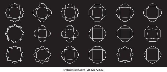 Flower icon set, abstract flower icon set, simple flower icon set.