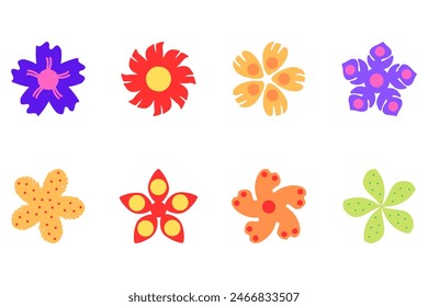 Flower icon set. Botanical floral design