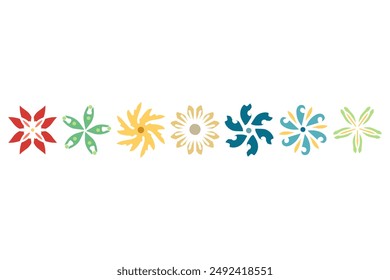 Flower icon set. Botanical floral design