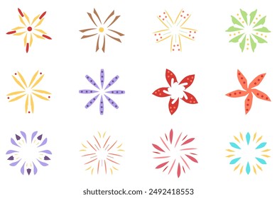 Flower icon set. Botanical floral design