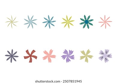 Flower icon set. Botanical floral design
