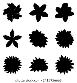 Flower icon set. Botanical Vector