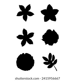 Juego de iconos de flor. Vector botánico