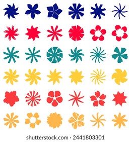 Flower icon set. Botanical Vector