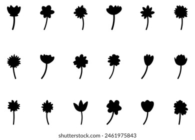 Conjunto de iconos de flores. Vector Botánico