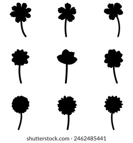 Flower icon set. Botanical Vector