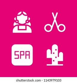 flower icon set with  cactus and pedicure vector icons for web and graphic design