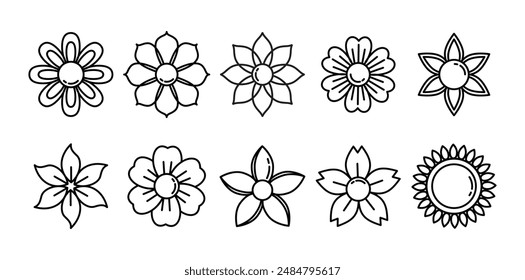 Flower Icon Set Collection Bundle